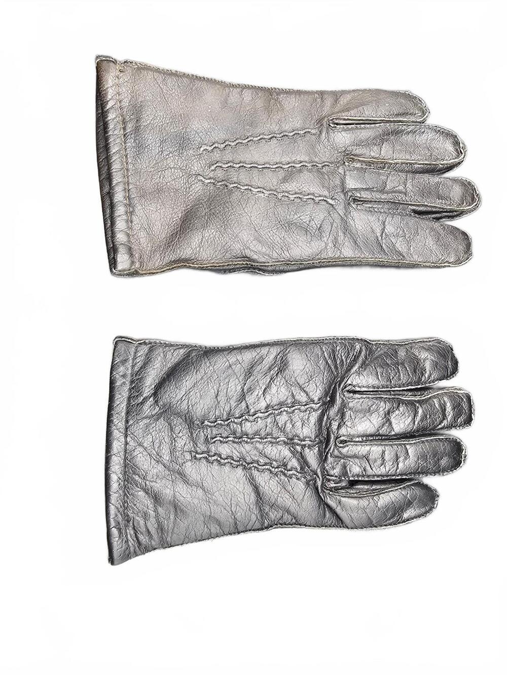 Black leather gloves